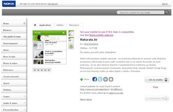 Naturala.hr i u Nokia Storeu!